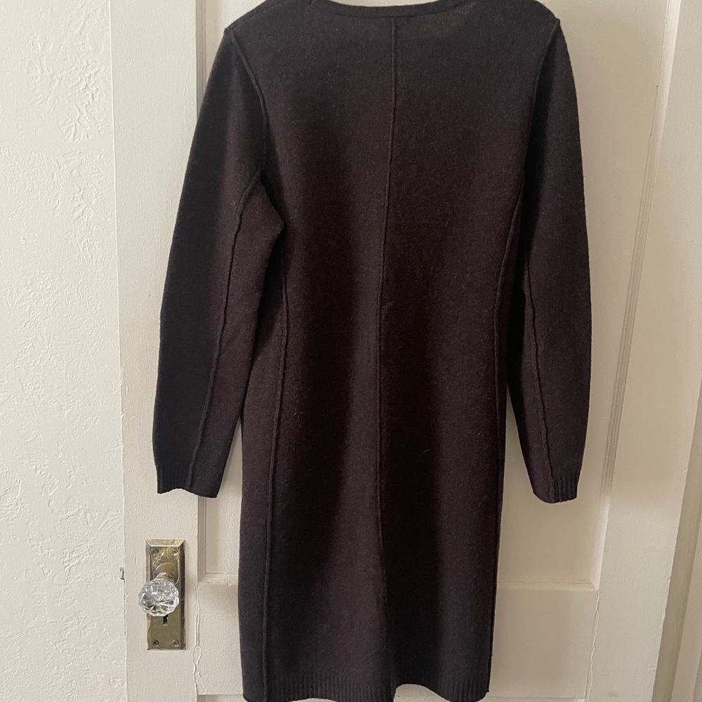 J. Jill wool cashmere Elegant walnut Brown knit Sweater Dress medium long sleeve - Picture 8 of 9